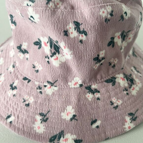 Lucky Brand Bucket Hat Women One Sz Floral Corduroy Light Purple Casual Sun Cap - Picture 2 of 9